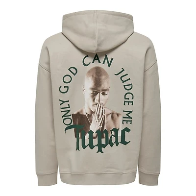 Only & Sons : Tupac Relax Hoodie - Silver