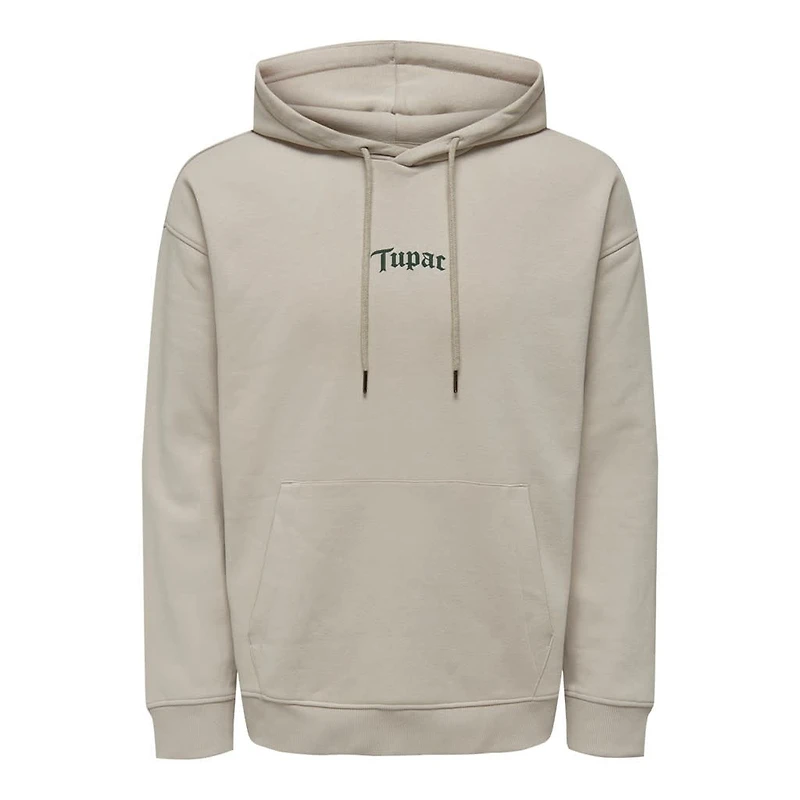 Only & Sons : Tupac Relax Hoodie - Silver
