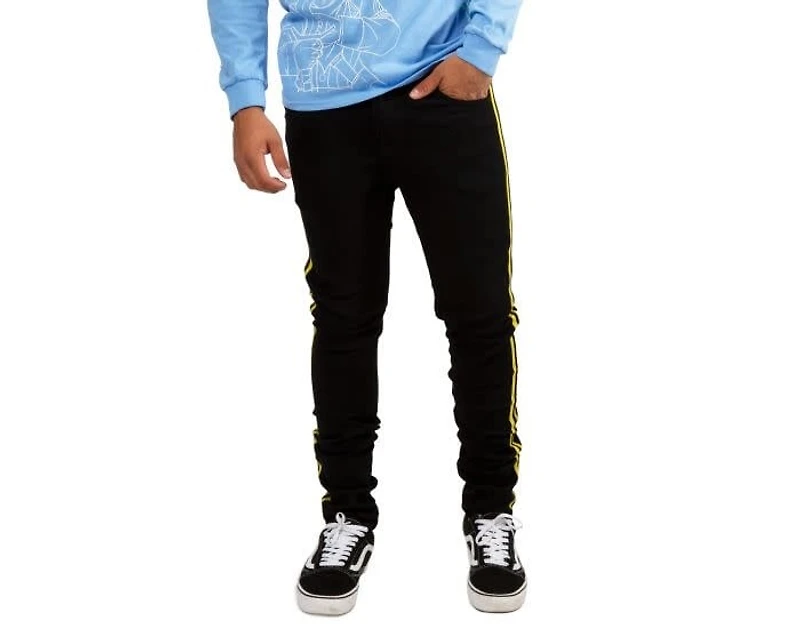 Crysp : Manuel Yellow Side Taping Denim Pant