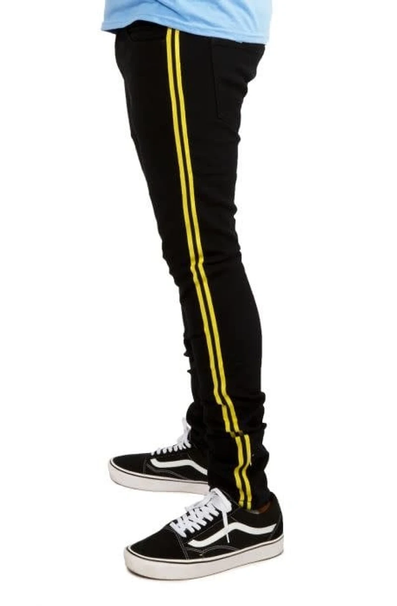 Crysp : Manuel Yellow Side Taping Denim Pant