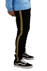 Crysp : Manuel Yellow Side Taping Denim Pant