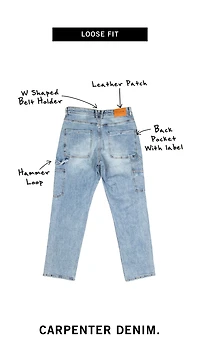 WLKN : Carpenter Loose Fit Denim Pants, B
