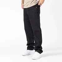 WLKN : Distressed Logo Loose Fit Denim Pants