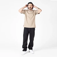 WLKN: Distressed Logo Loose Fit Denim Pants