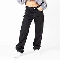 WLKN : Distressed Logo Loose Fit Denim Pants