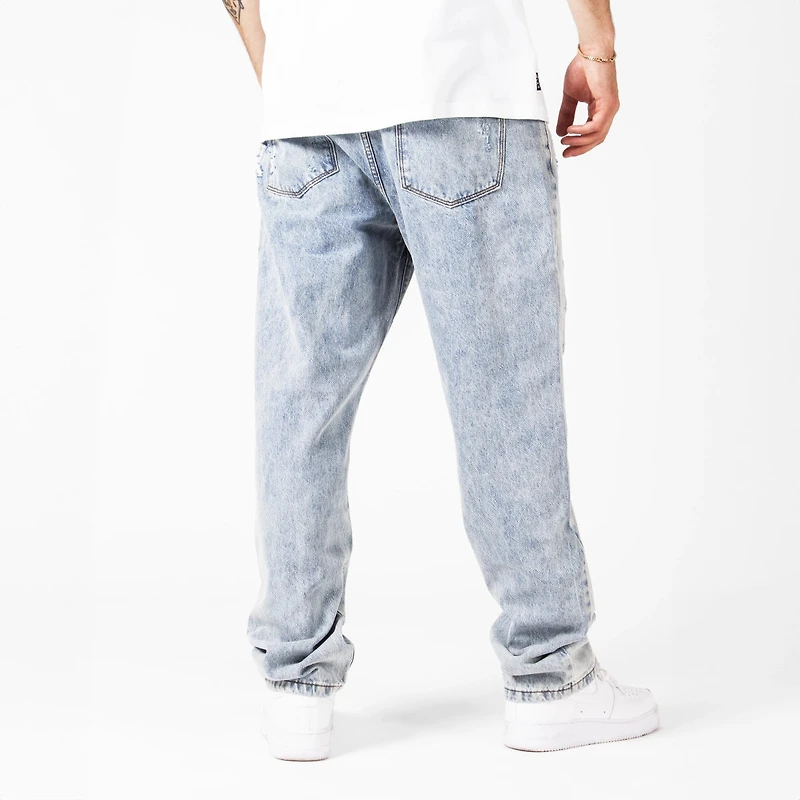 WLKN : Distressed Logo Loose Fit Denim Pants