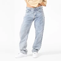 WLKN : Distressed Logo Loose Fit Denim Pants
