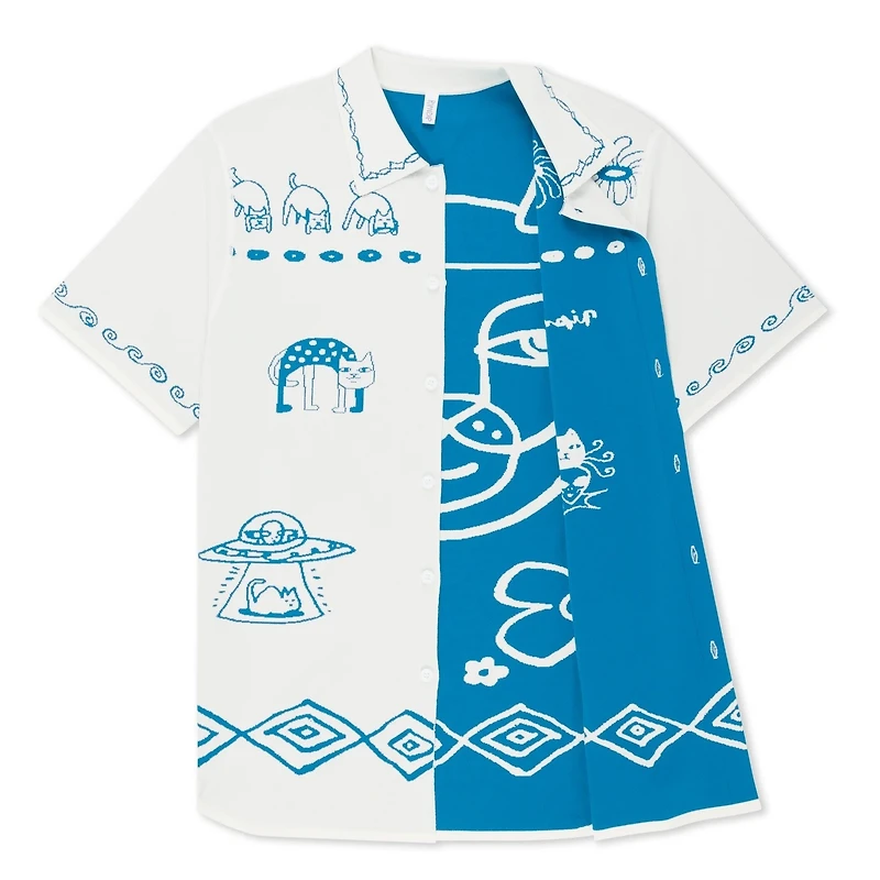 Rip N Dip : Blonded Knitted Button Up