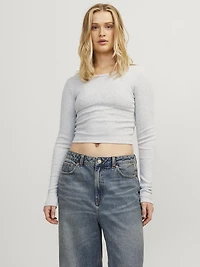 JJXX : Feline Long Sleeve Rib Tee