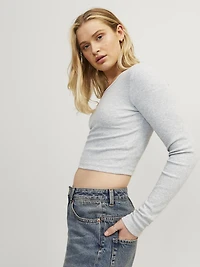 JJXX : Feline Long Sleeve Rib Tee