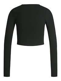 JJXX : Feline Long Sleeve Rib Tee - Black