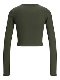 JJXX : Feline Long Sleeve Rib Tee