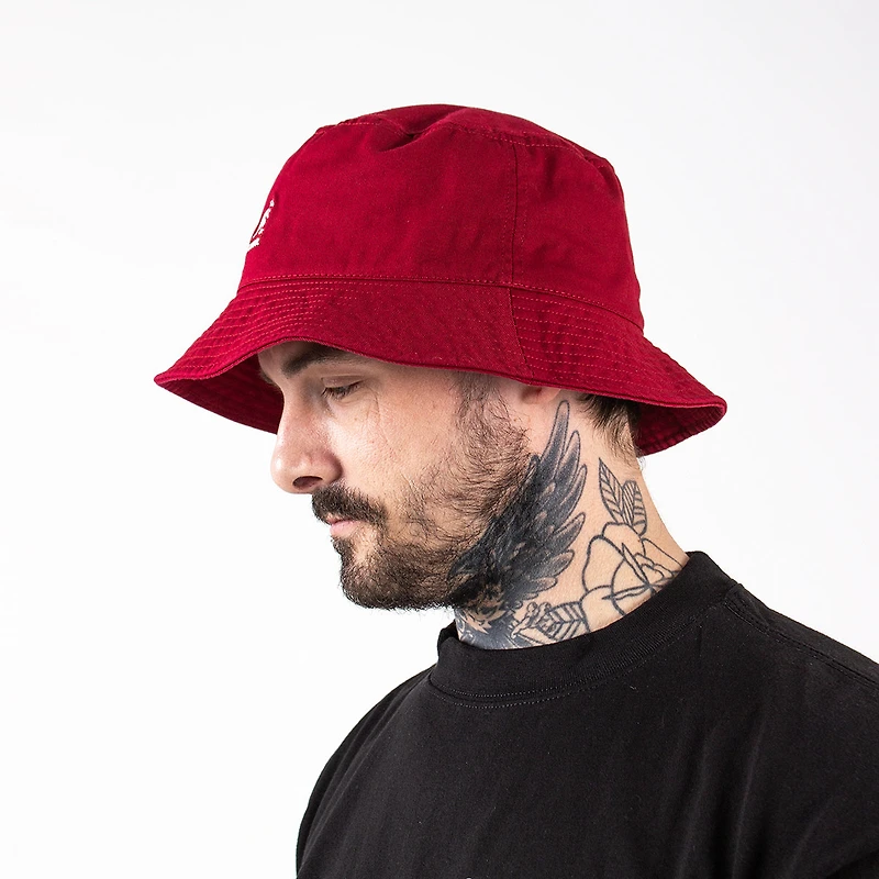 Kangol : Washed Bucket Hat - Cranberry