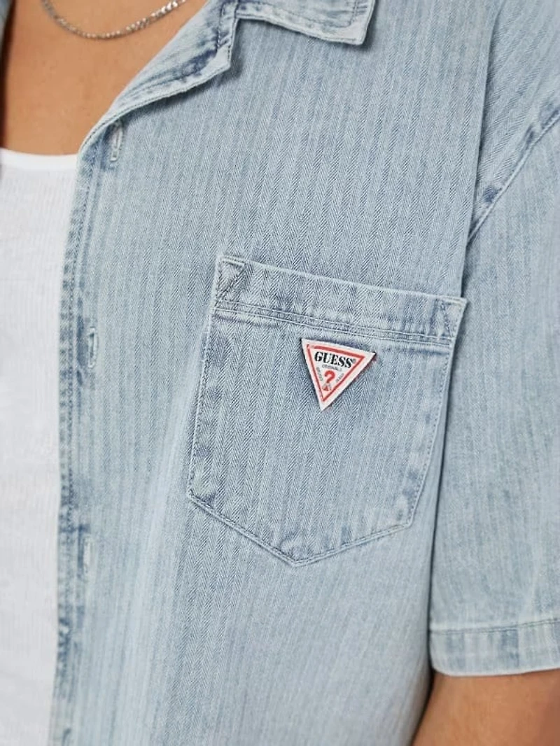 Guess : Herringbone Denim Shirt