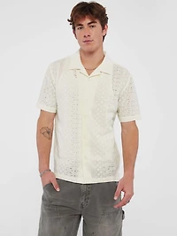 Guess : Eyelet Embroidery S/S Camp Shirt