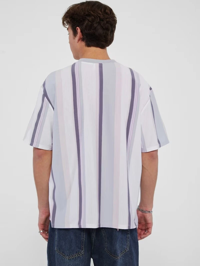 Guess : Vertical Stripe Tee - Pure