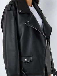 Noisy May : Oversize PU Biker Jacket