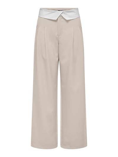 Only : HW Fold-Down Pleated Trousers