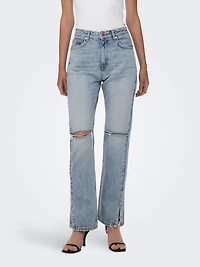 Only : Billie Highwaist Slit Denim