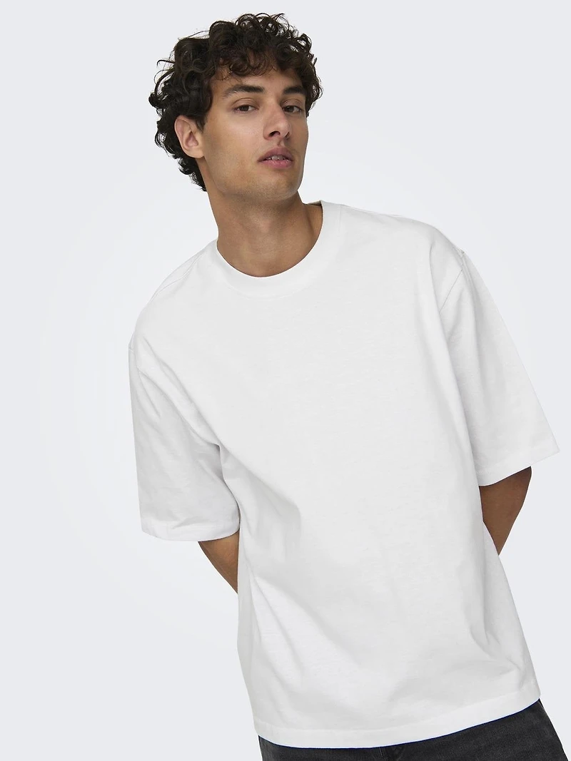 Only & Sons : Millenium Oversize S/S Tee - White