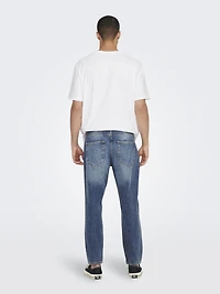 Only & Sons : Avi destroy Mid. Blue Denim