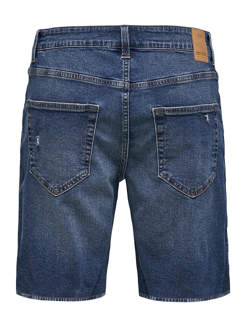 Only & Sons : Avi Ripped Denim Shorts