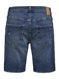 Only & Sons : Avi Ripped Denim Shorts