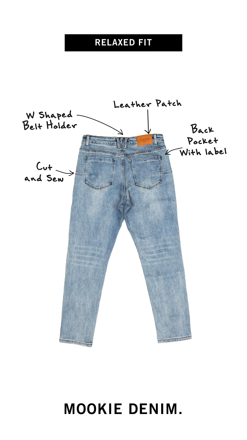 WLKN : Mookie Relaxed Fit Denim Pants, BL