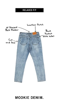 WLKN : Mookie Relaxed Fit Denim Pants, BL