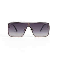WLKN: Rex Square Rimless Sunglasses - Gold/Gray