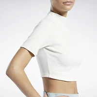 Reebok : SS Rib Mock Neck Crop Top