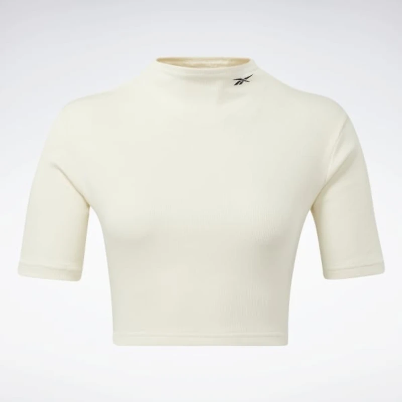 Reebok : SS Rib Mock Neck Crop Top