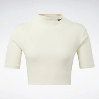 Reebok : SS Rib Mock Neck Crop Top