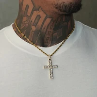 Deluxe Drip : Solitaire Cross Necklace - Gold