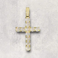 Deluxe Drip : Solitaire Cross Necklace - Gold