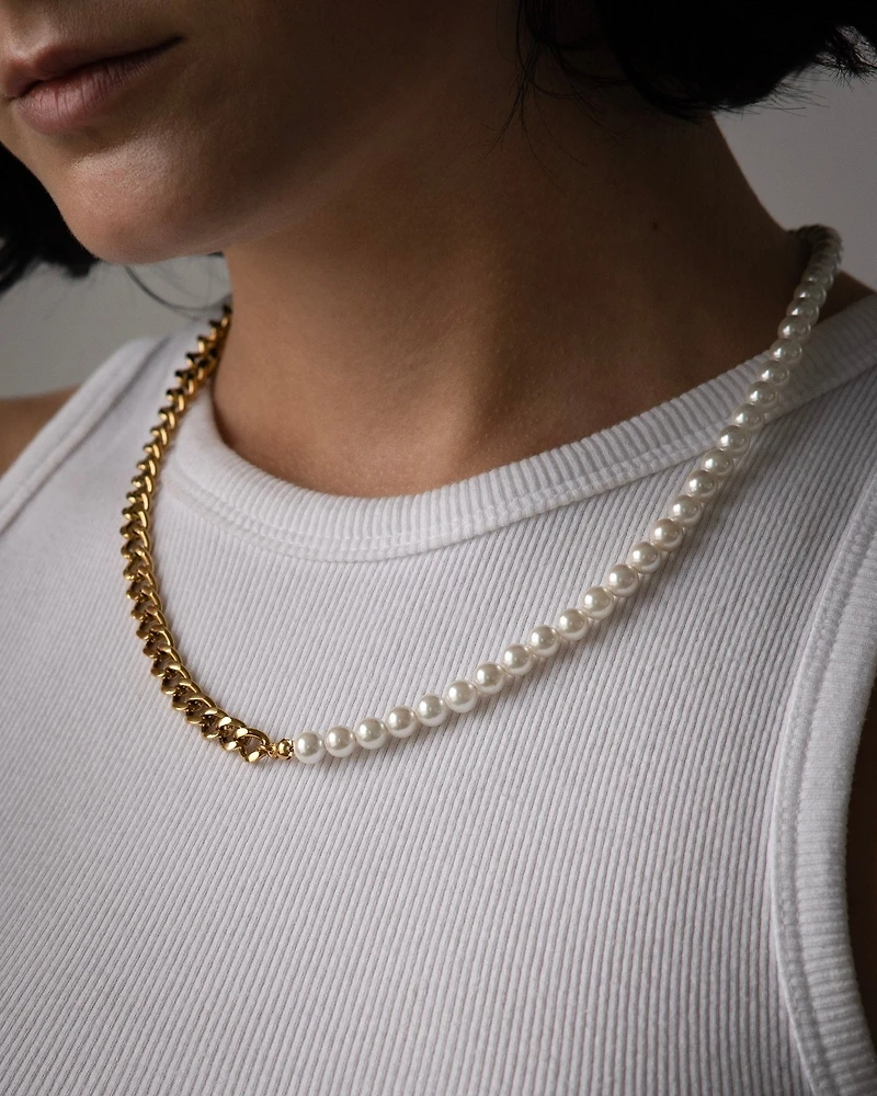Five Jwlry : Volga Half Pearl Necklace