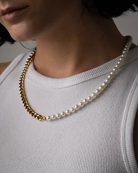 Five Jwlry : Volga Half Pearl Necklace