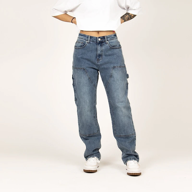 WLKN : Carpenter Loose Fit Denim Pants, BL