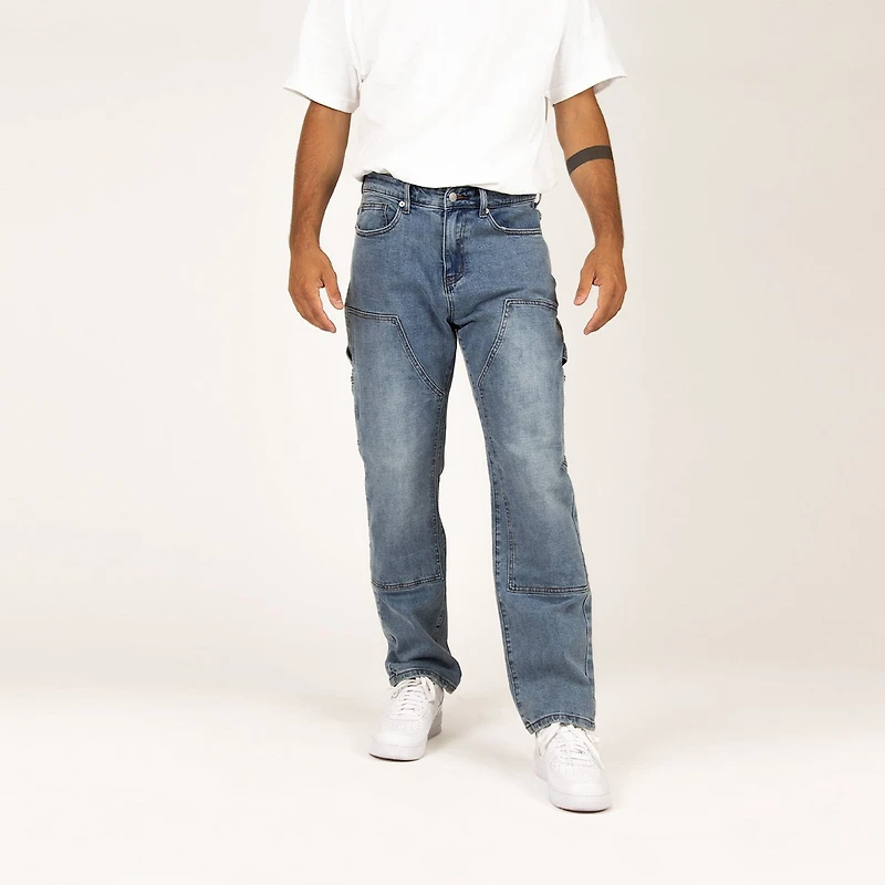 WLKN : Carpenter Loose Fit Denim Pants, BL