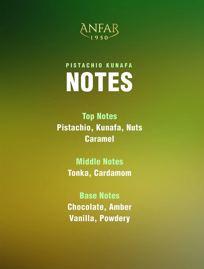 Anfar Pistachio Kunafa Dubai Chocolate EDP 100ML Unisex