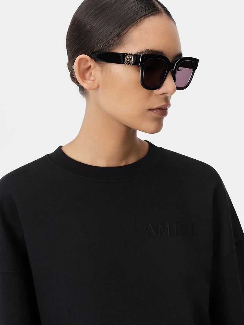 WOMEN - WOMEN'S AMIRI EMBROIDERED CREW Black