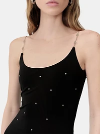 WOMEN - WOMEN'S CRYSTAL MINI DRESS Black