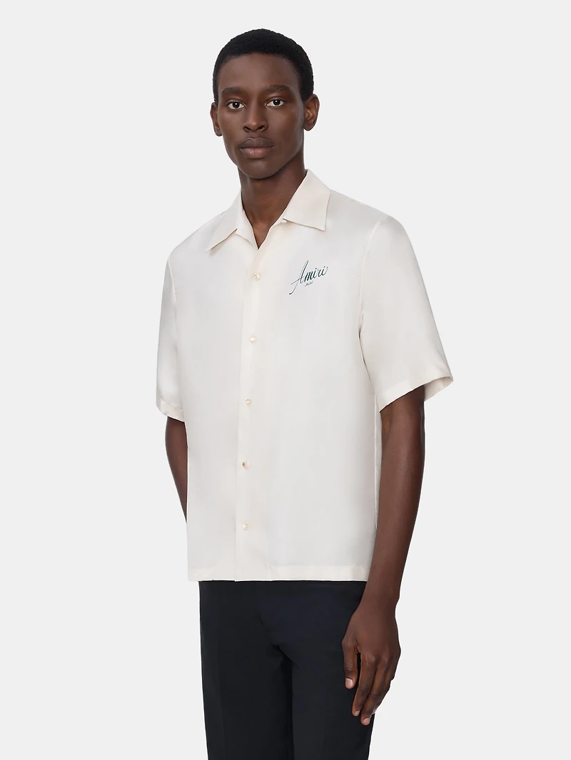 AMIRI HOTEL BOWLING SHIRT - ALABASTER