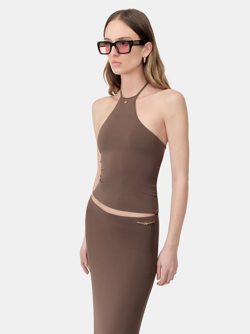 WOMEN - WOMEN'S HALTER TOP Walnut Brown