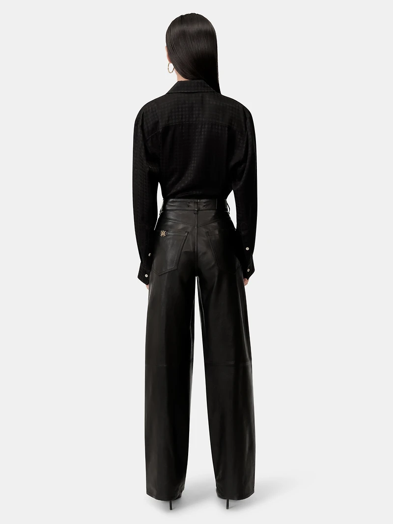 WOMEN - WOMEN'S LEATHER STRAIGHT PANT Black