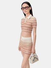 WOMEN - WOMEN'S STRIPE CROPPED POLO Dusk Pink
