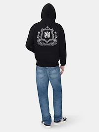 MA CREST ZIP HOODIE - BLACK