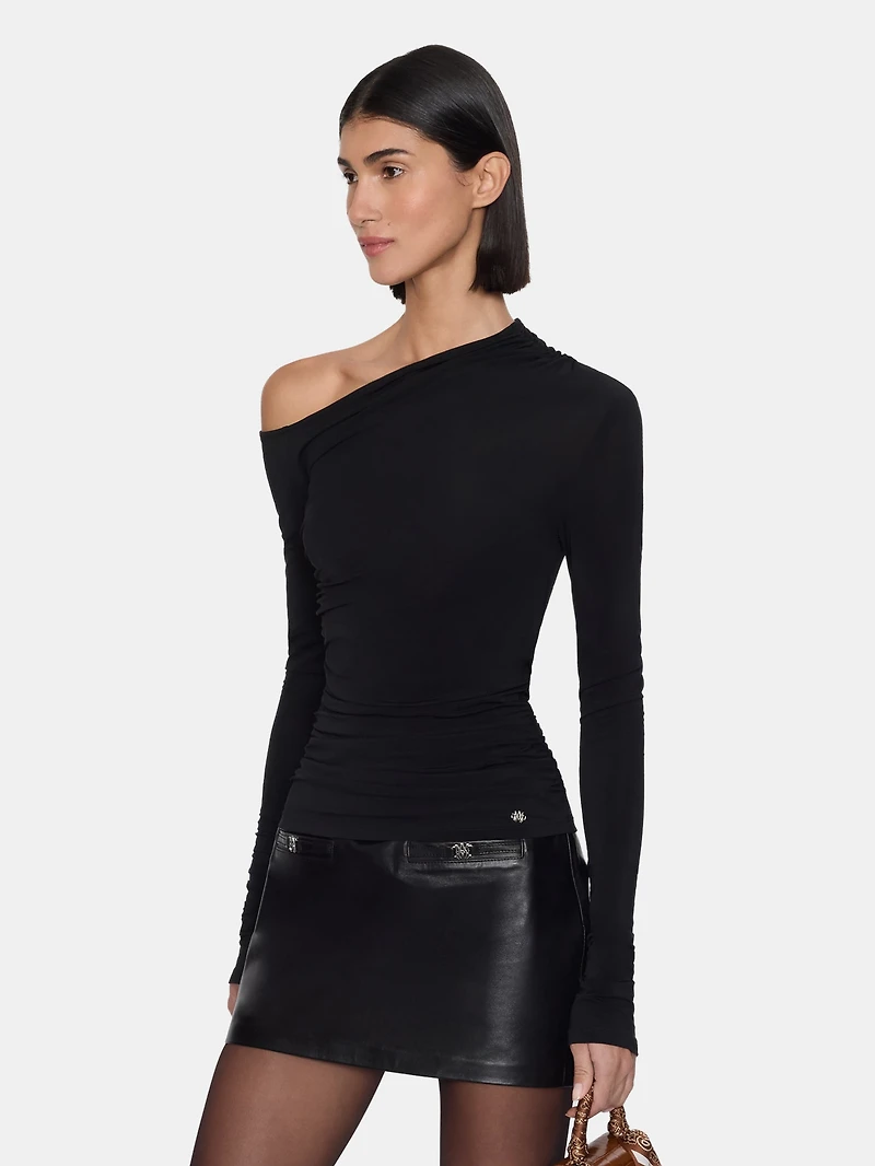 WOMEN - WOMEN'S MA OFF THE SHOULDER LONG SLEEVE TOP BLACK