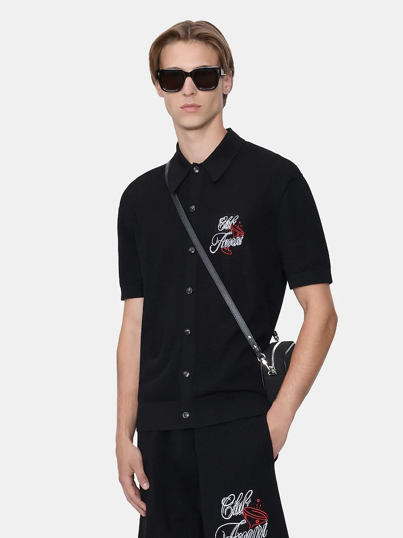 CLUB AMIRI CROCHET SHIRT - BLACK