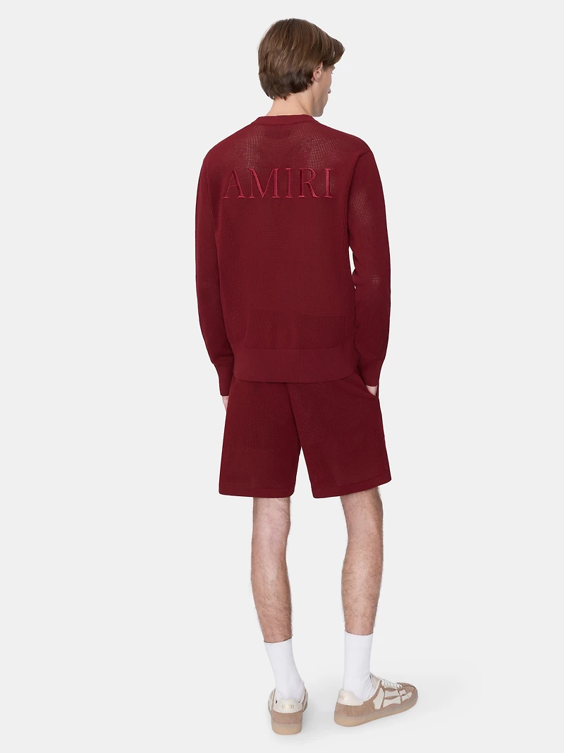 AMIRI CROCHET MESH CREW - WINE
